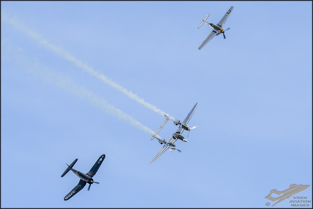 The Red Bulls - P-38, F4U and P-51D 