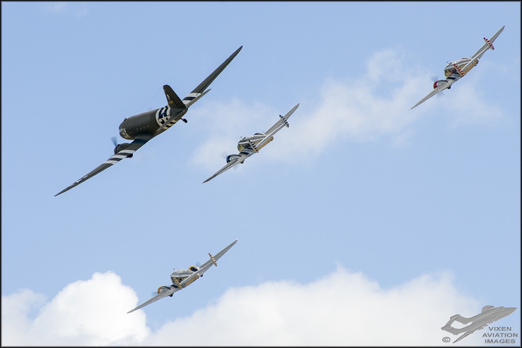 Classic Formation C-47 and Beech 18s 