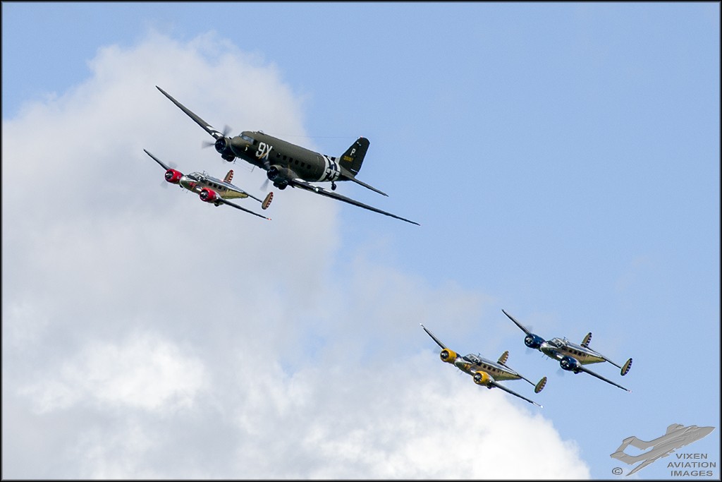 Classic Formation C-47 and Beech 18s 